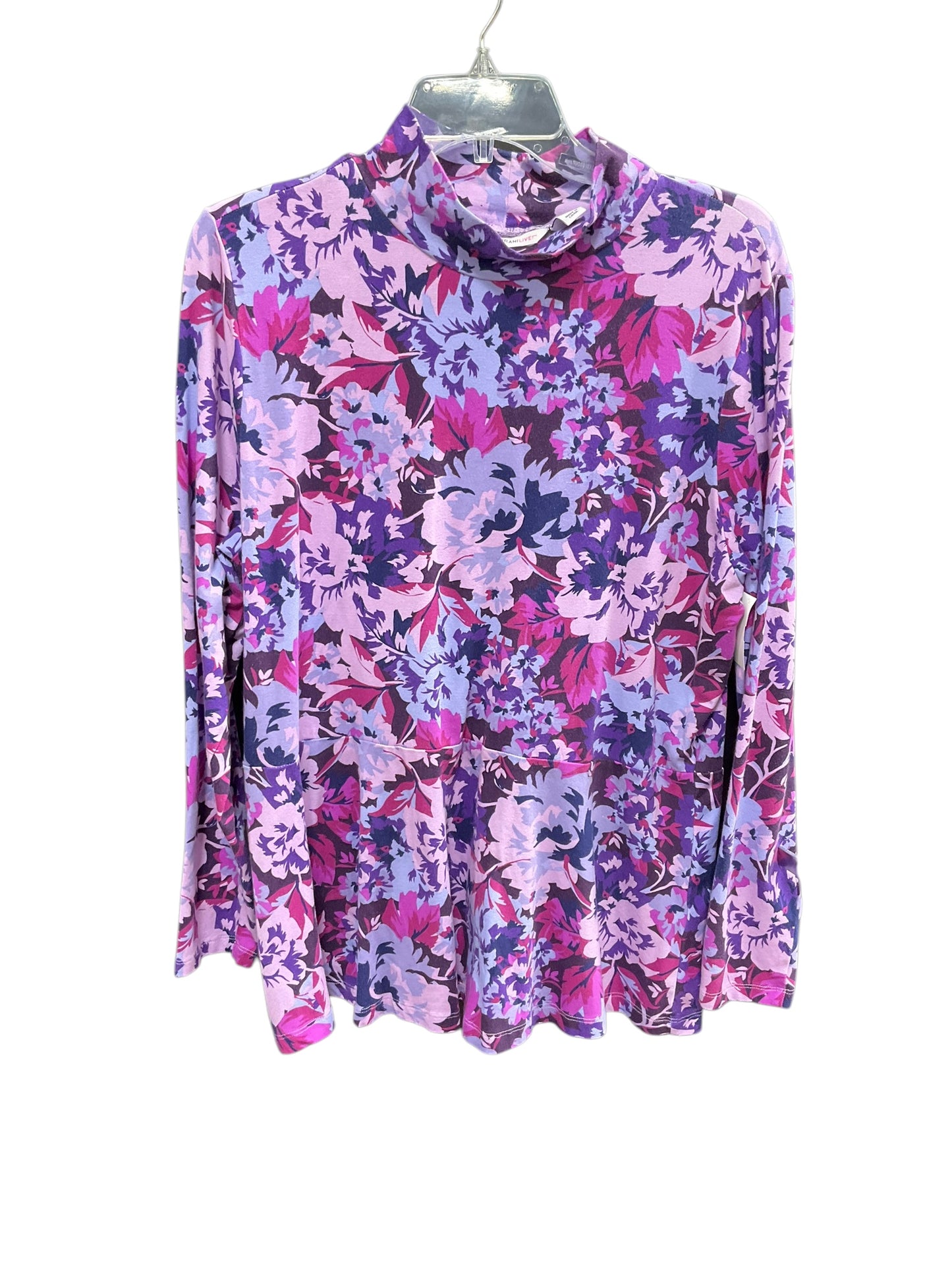 Top Long Sleeve By Isaac Mizrahi Live Qvc In Purple, Size: L