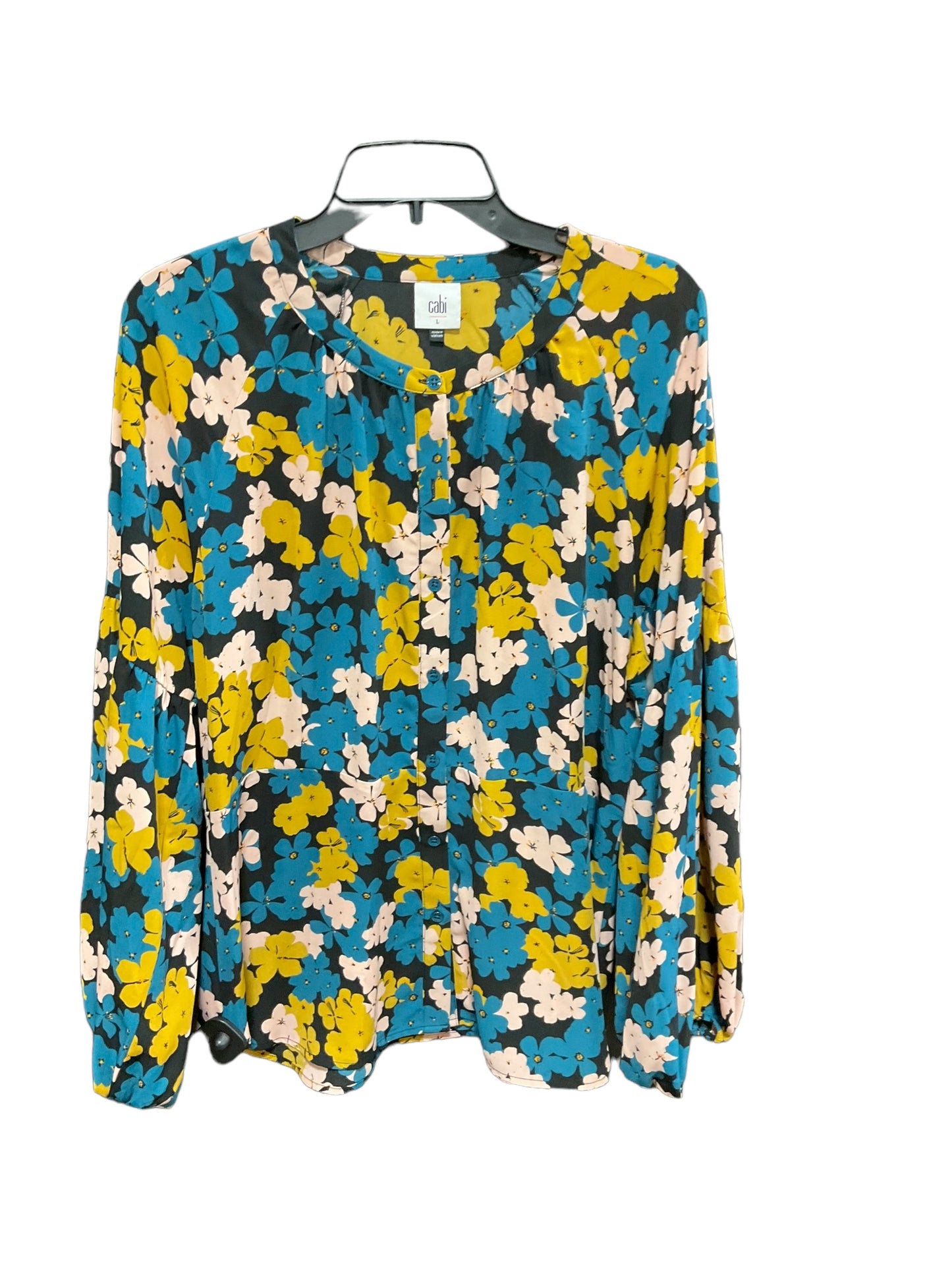 Top Long Sleeve By Cabi In Floral, Size: L