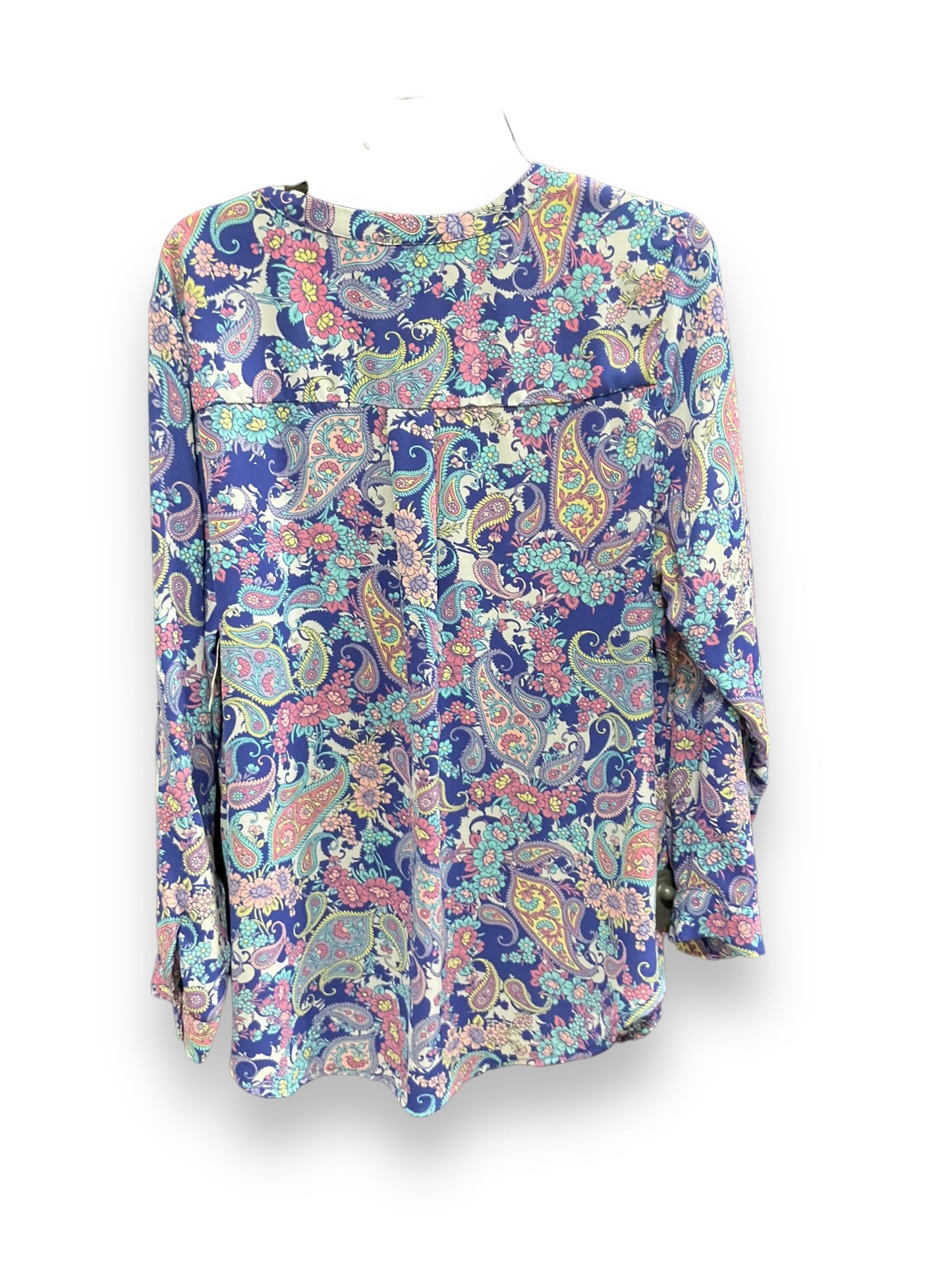 Paisley Print Top Long Sleeve Premise, Size 1x