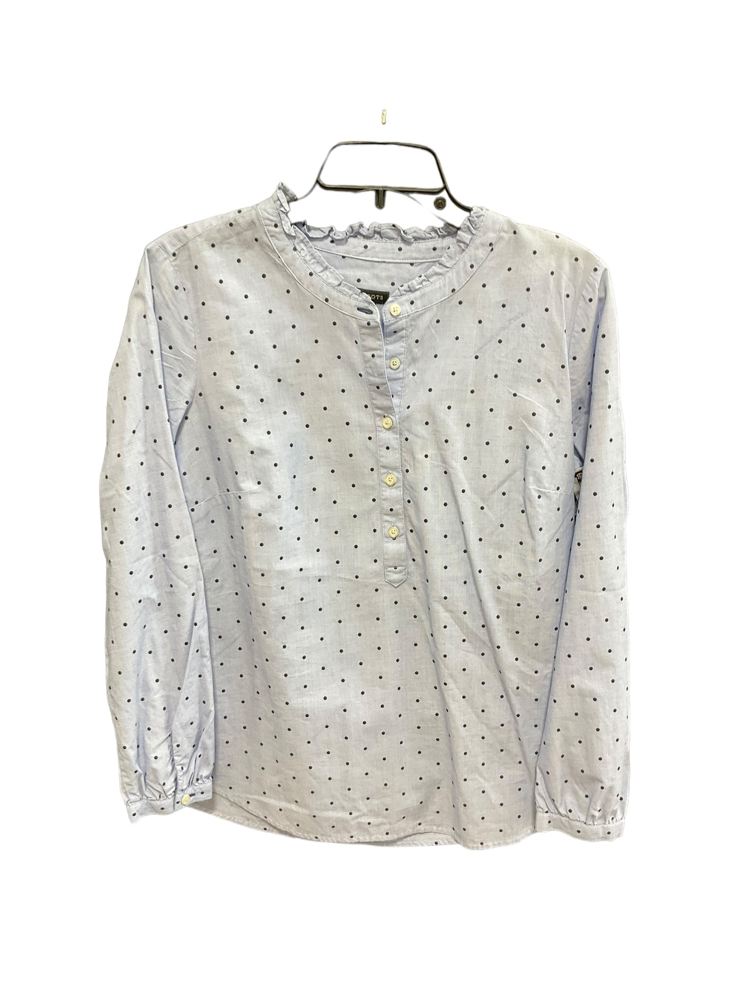 Blouse Long Sleeve By Talbots In Polkadot Pattern, Size: S