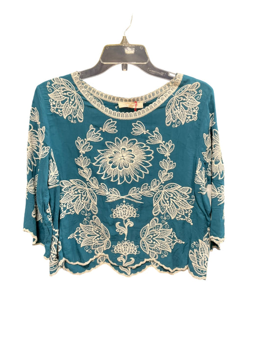 Top 3/4 Sleeve By Solitaire In Teal, Size: M