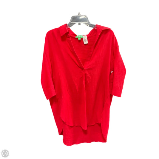Tunic 3/4 Sleeve By J. Crew In Red, Size: S