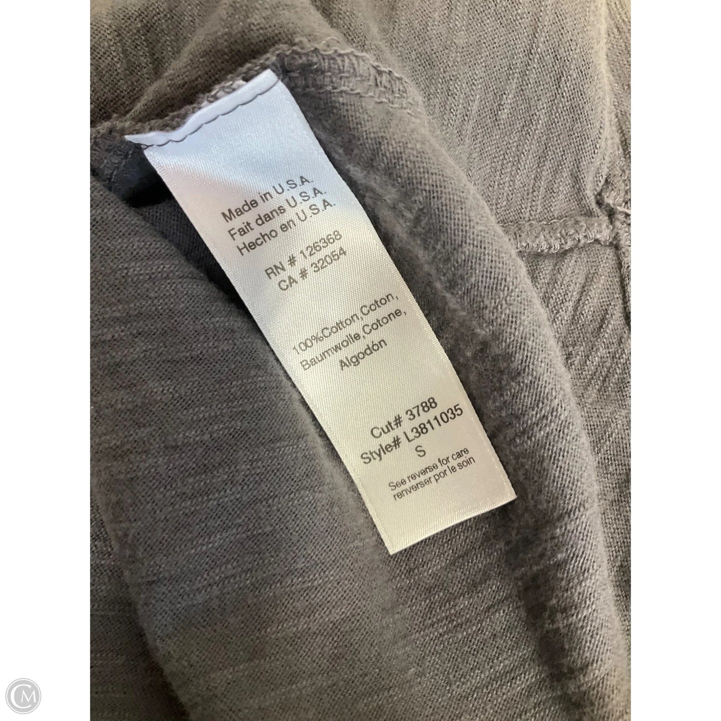 Top Short Sleeve By Left Of Center In Grey, Size: S