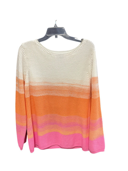 Sweater By Talbots In Orange & Pink, Size: 2x