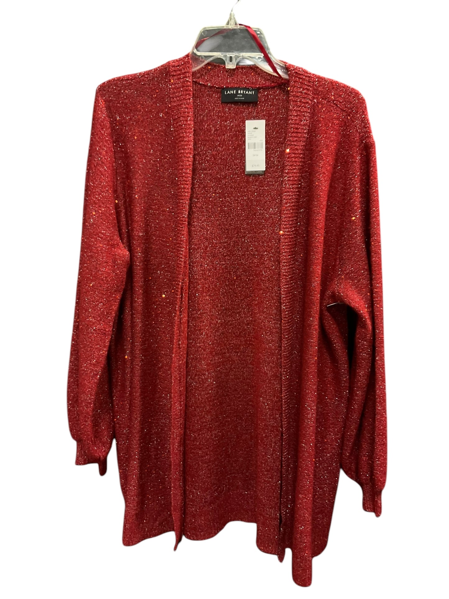 Sweater Cardigan By Lane Bryant In Red, Size: Xl