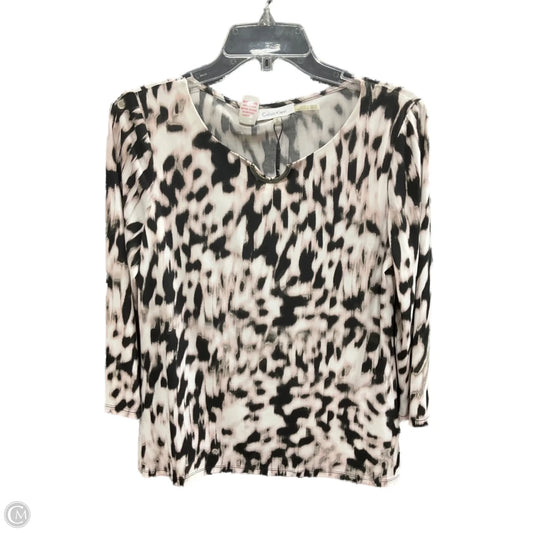 Top 3/4 Sleeve By Calvin Klein In Animal Print, Size: S