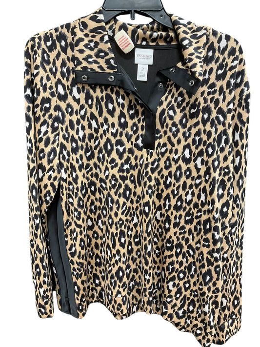 Athletic Jacket By Chicos In Animal Print, Size: Xs