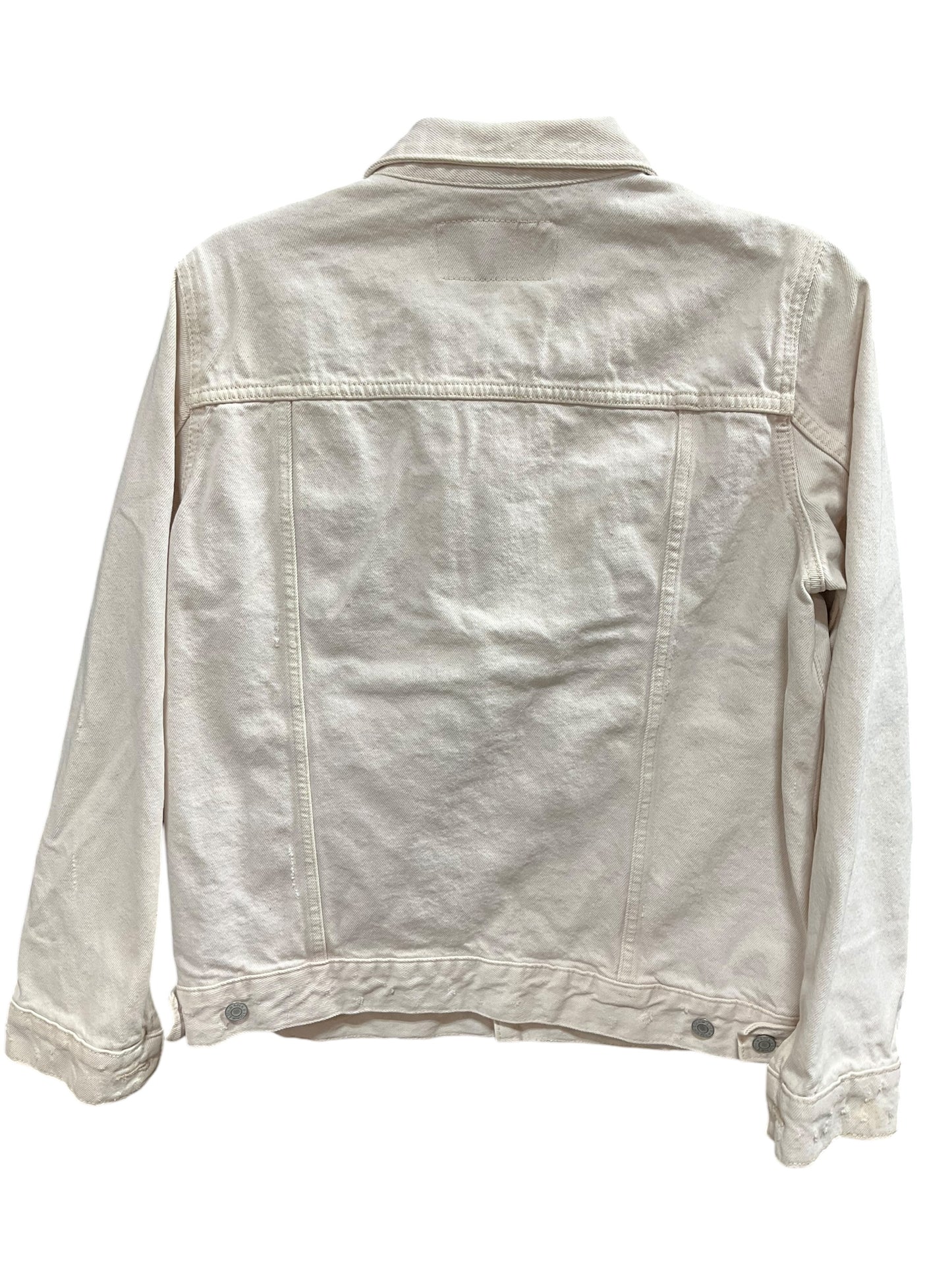 Jacket Denim By Clothes Mentor In Tan, Size: L