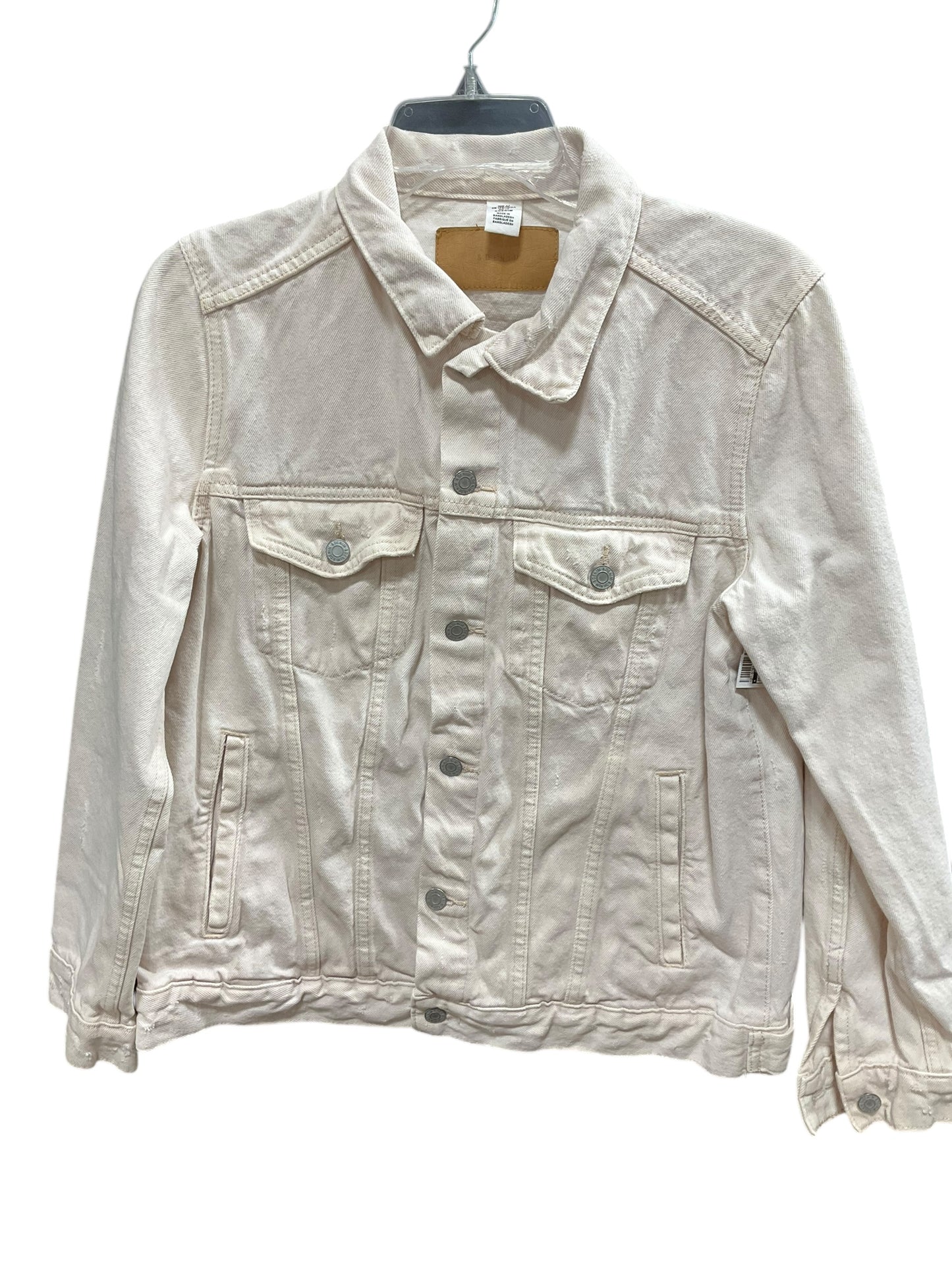 Jacket Denim By Clothes Mentor In Tan, Size: L