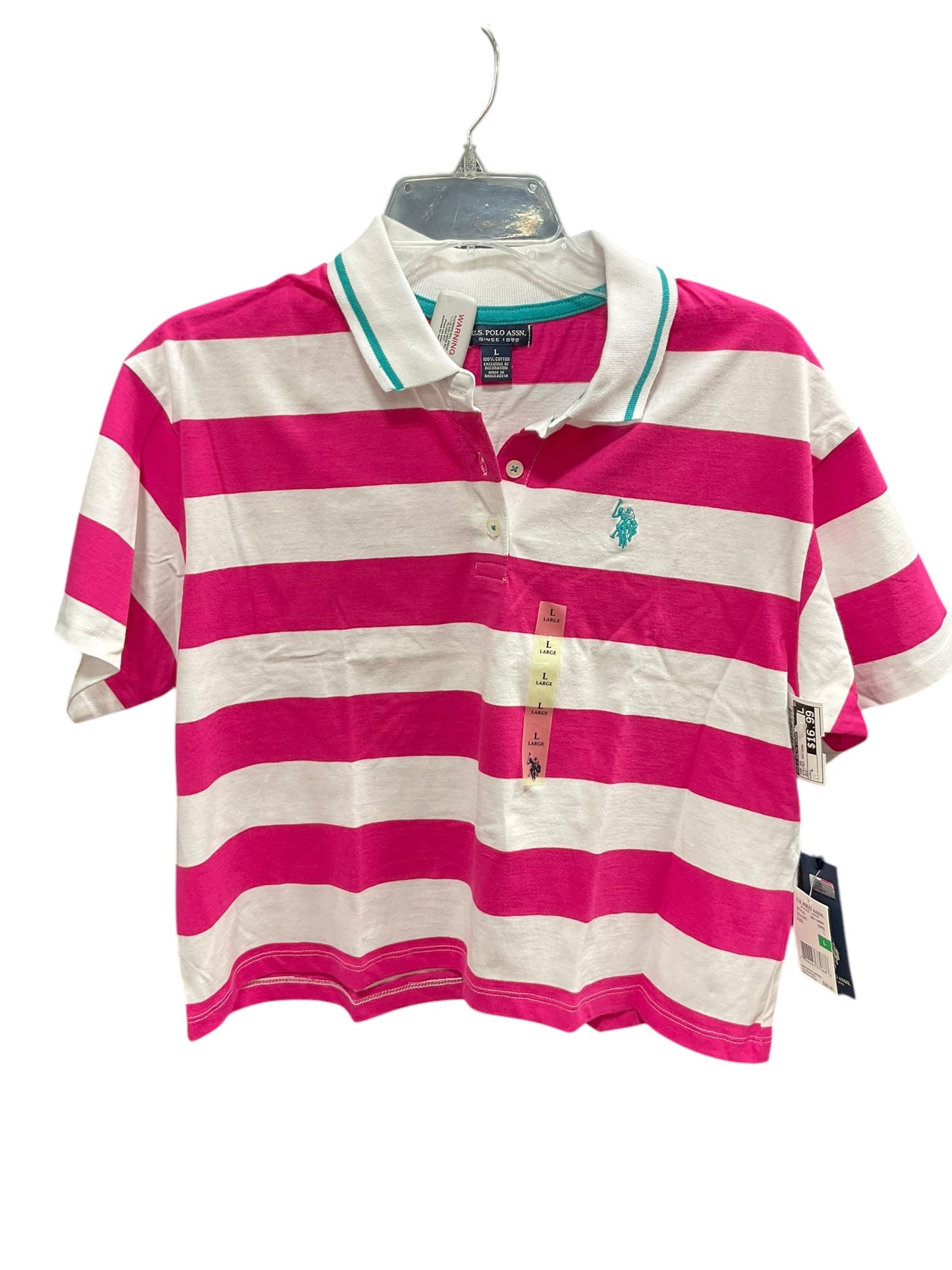 Top Short Sleeve By Polo Ralph Lauren In Striped Pattern, Size: L