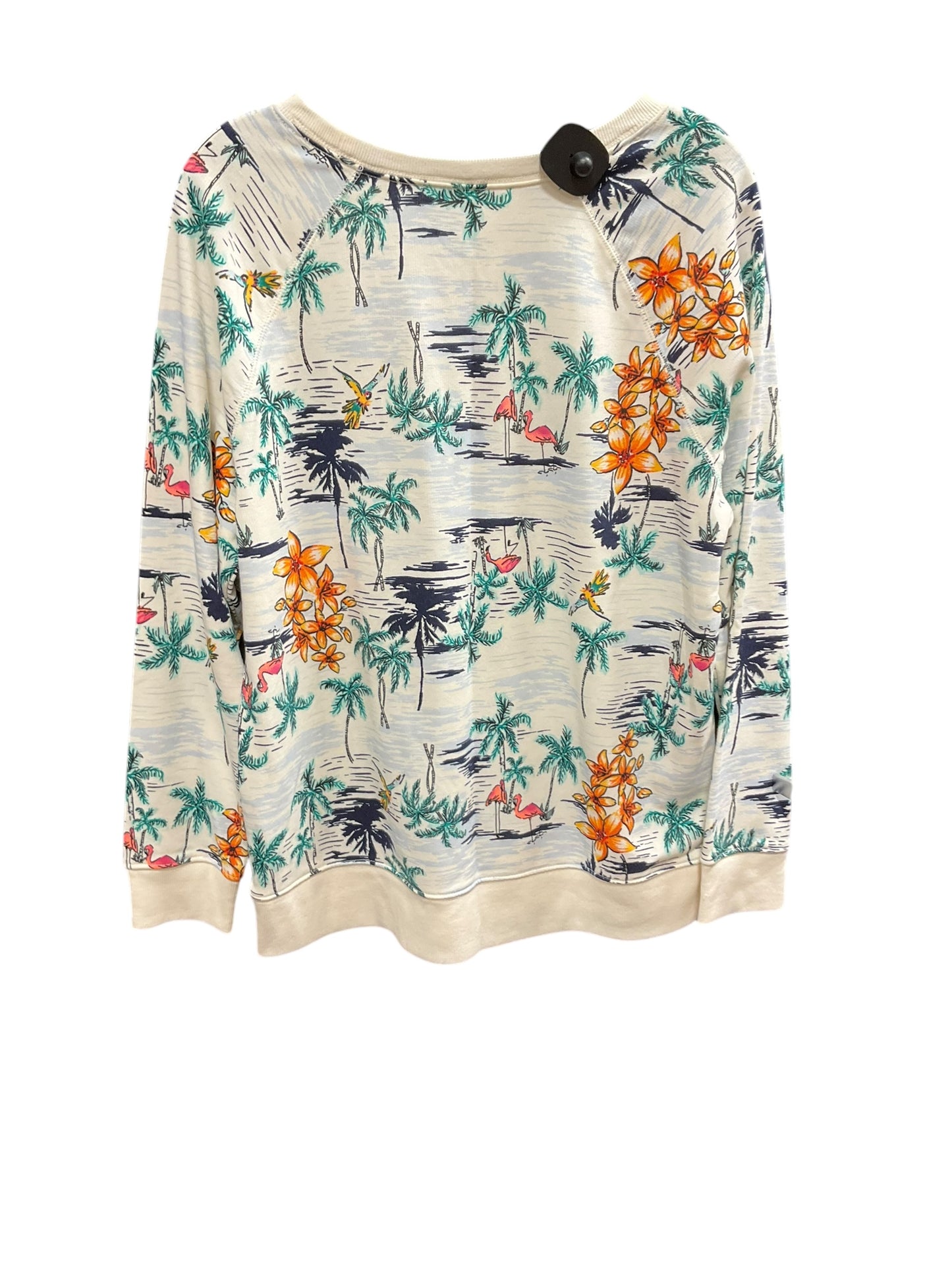 Top Long Sleeve By Old Navy In Tropical Print, Size: L