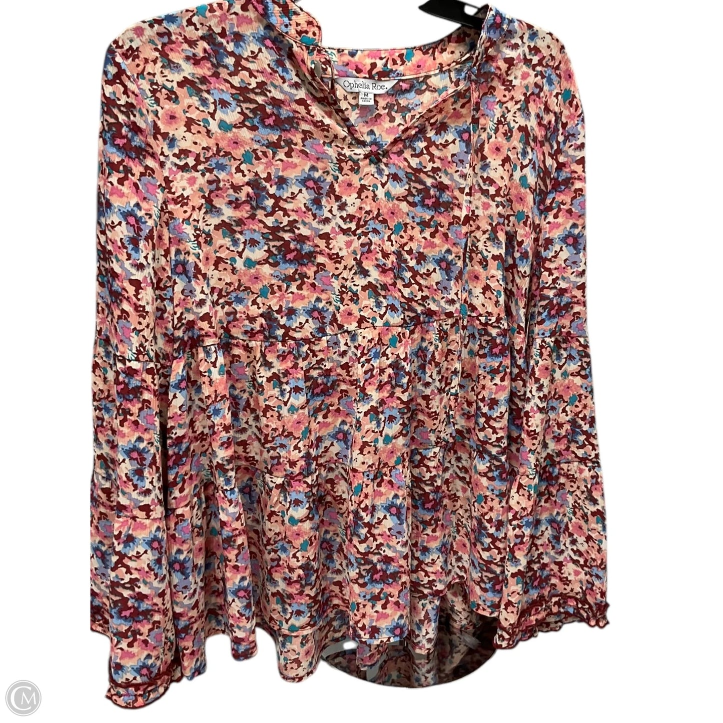 Top Long Sleeve By Ophelia Roe In Peach, Size: M