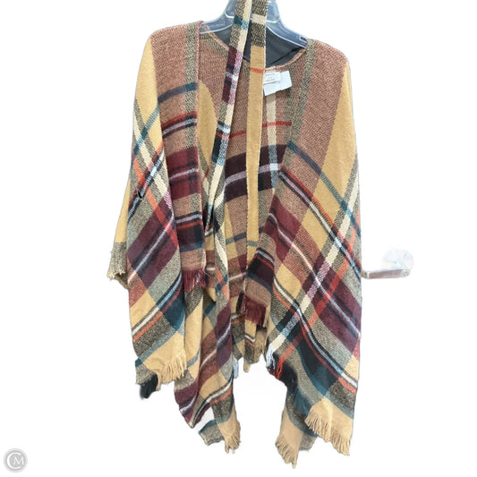 Poncho By Clothes Mentor In Plaid Pattern, Size: Osfm