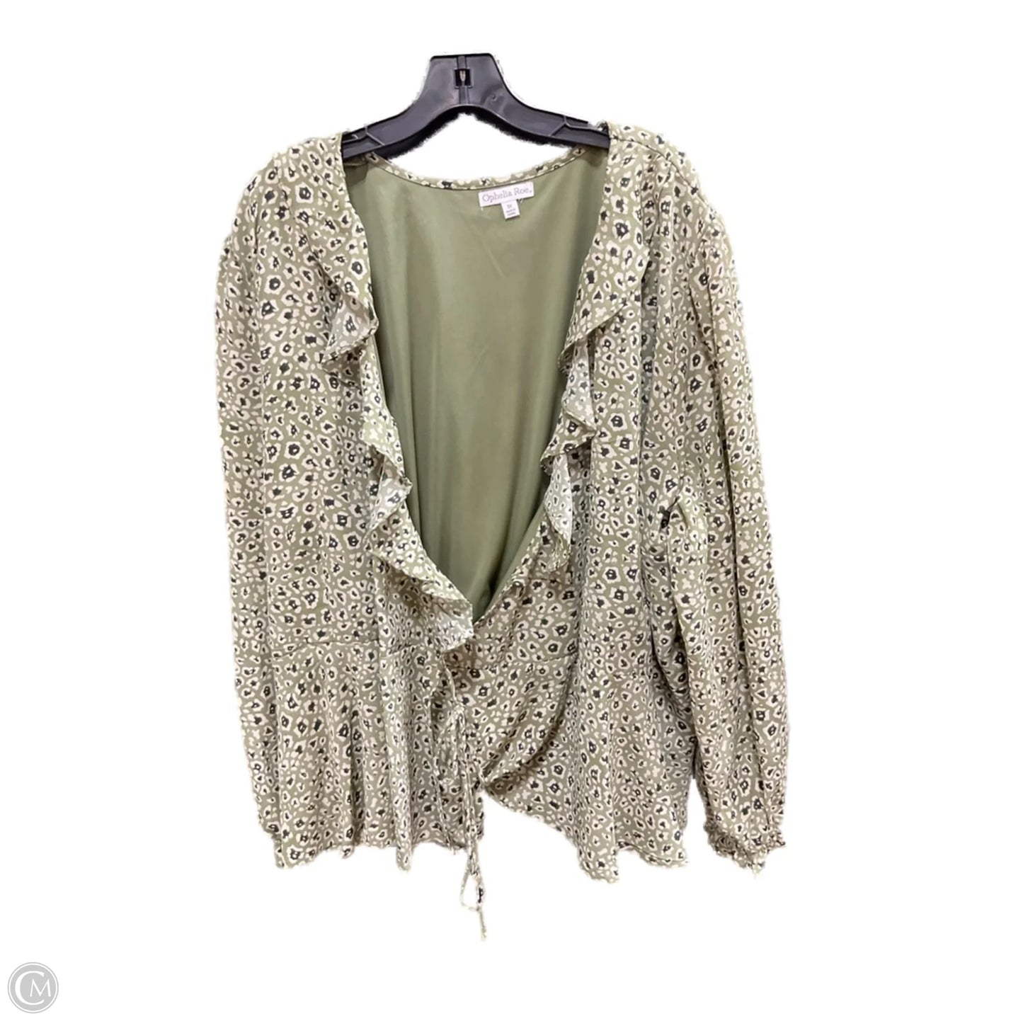 Top Long Sleeve By Ophelia Roe In Green, Size: 3x