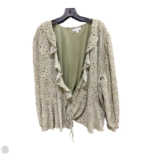 Top Long Sleeve By Ophelia Roe In Green, Size: 3x