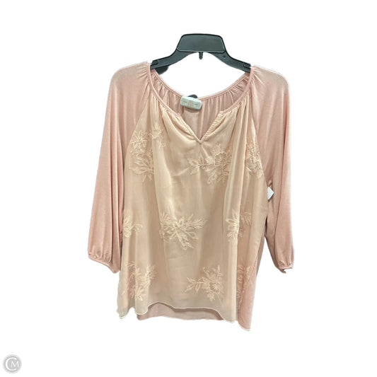 Top Long Sleeve By Clothes Mentor In Peach, Size: L