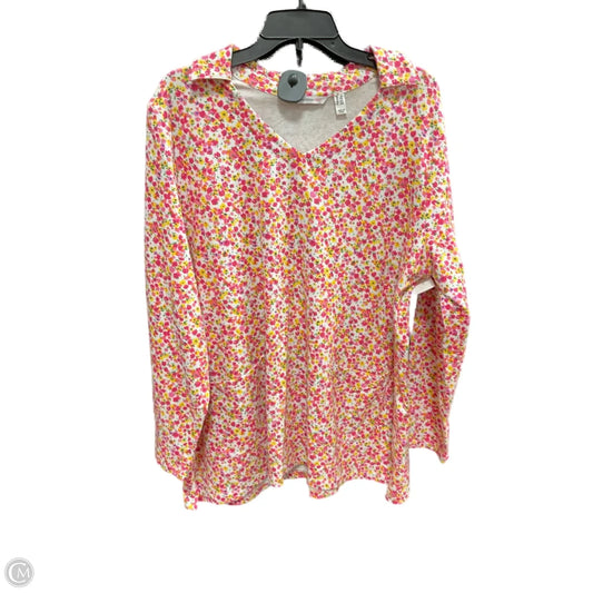 Top Long Sleeve By Isaac Mizrahi Live Qvc In Floral Print, Size: 2x