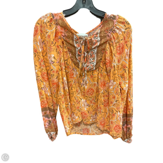 Top Long Sleeve By Clothes Mentor In Orange, Size: M