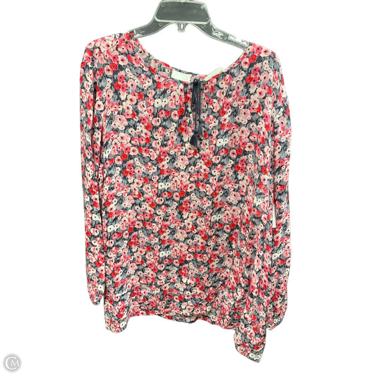 Top Long Sleeve By J. Jill In Red & White, Size: 3x
