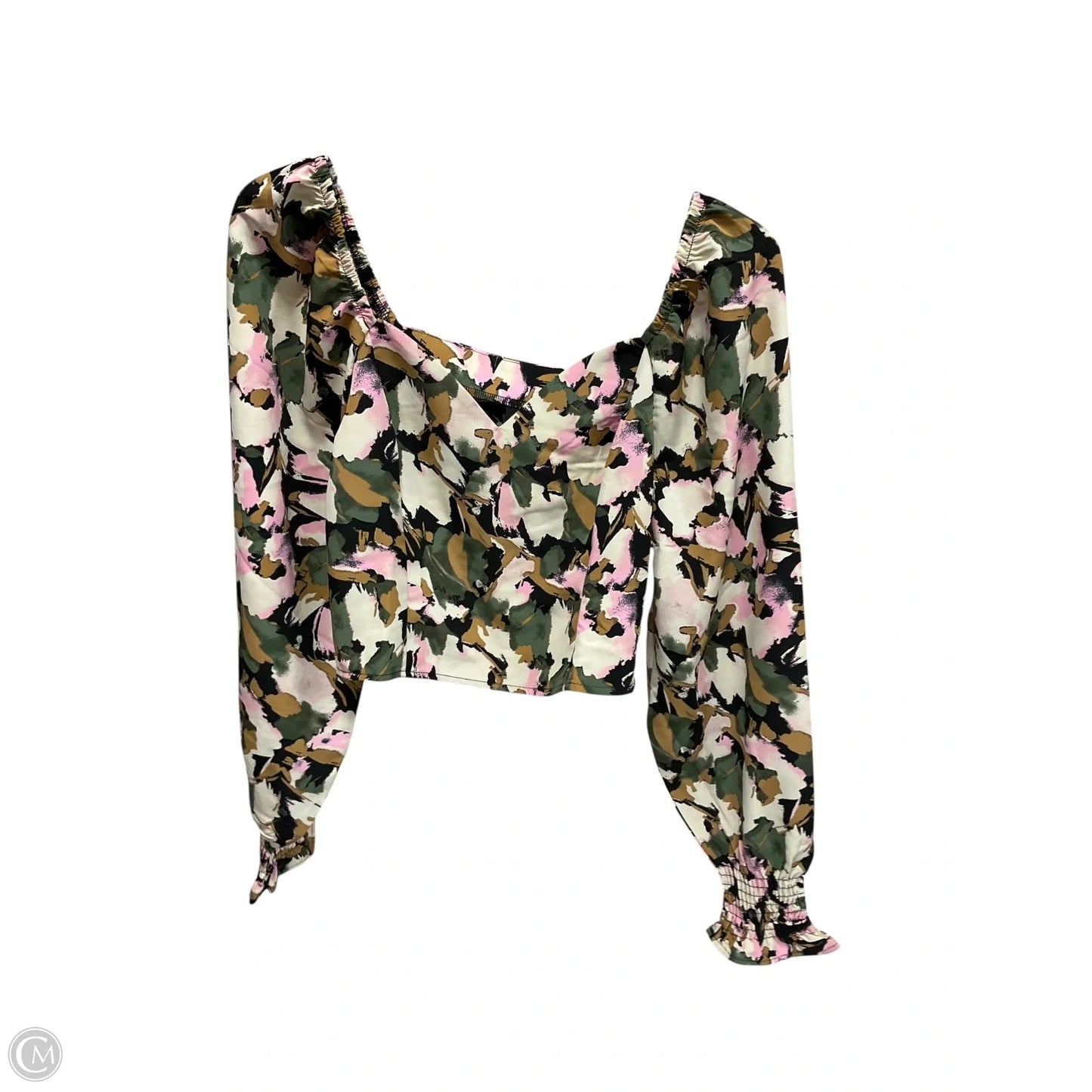 Top Long Sleeve By Vero Moda In Green & Pink, Size: M