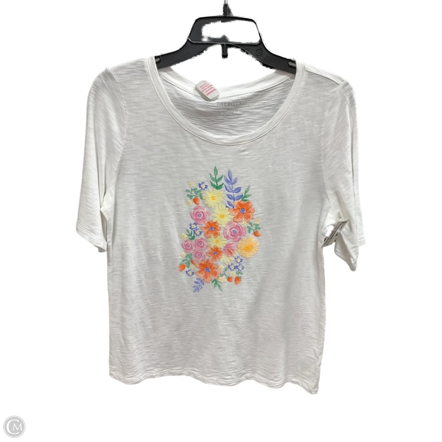 Top Short Sleeve Basic By Talbots In Floral Print, Size: M