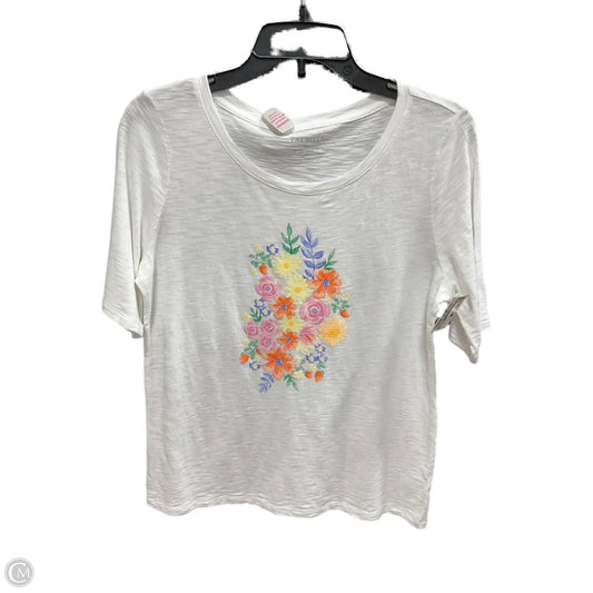 Top Short Sleeve Basic By Talbots In Floral Print, Size: M