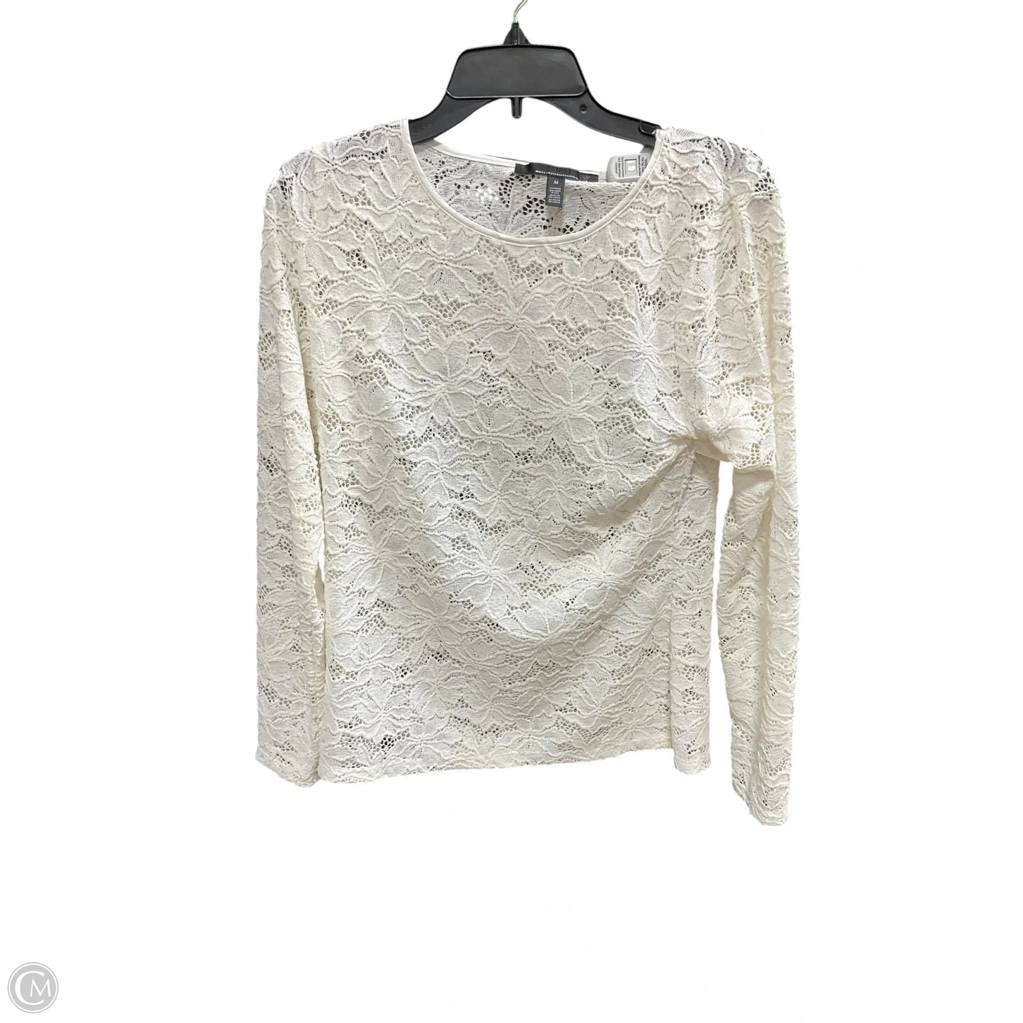 Top Long Sleeve By White House Black Market In Cream, Size: M