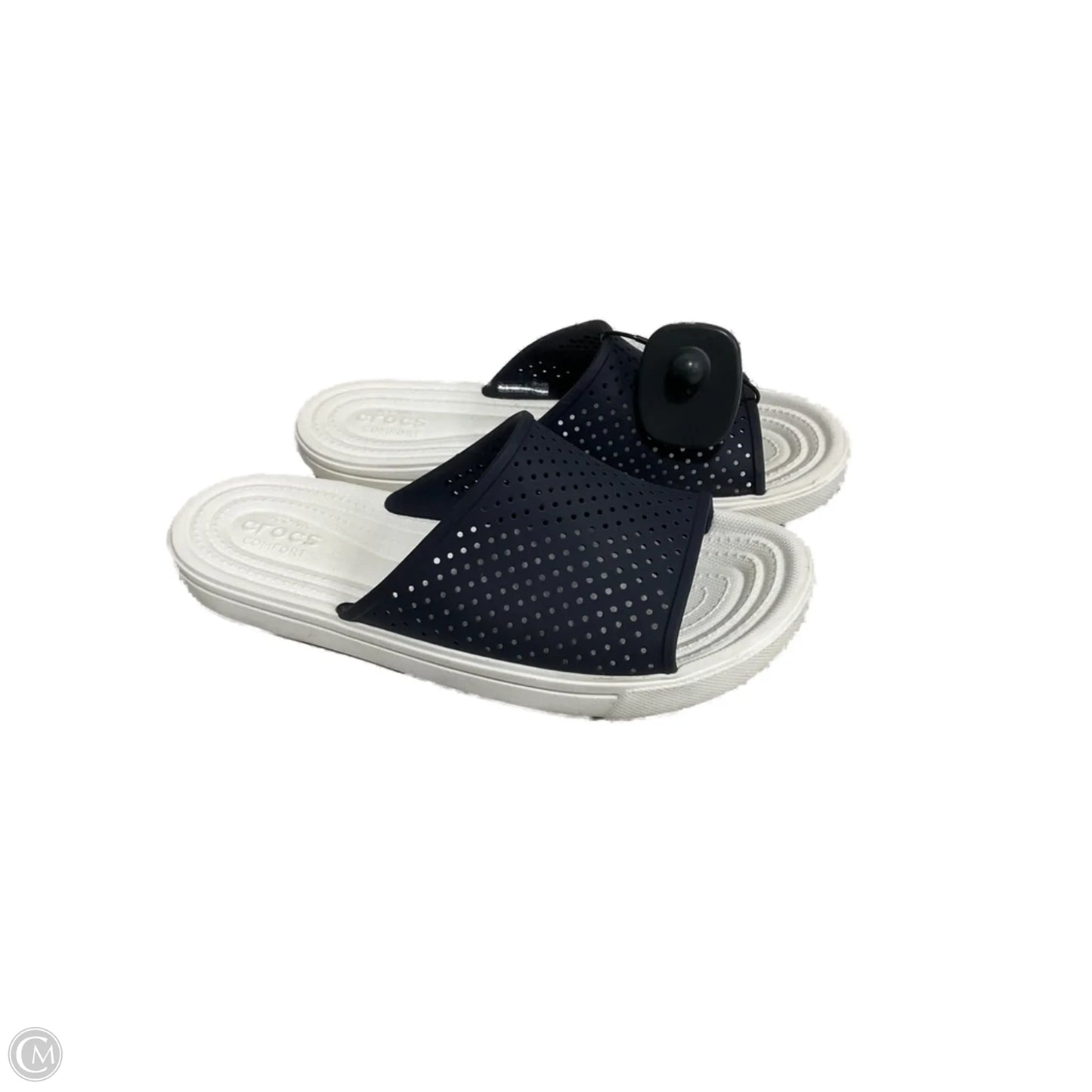 Sandals Flats By Crocs In Navy, Size: 7