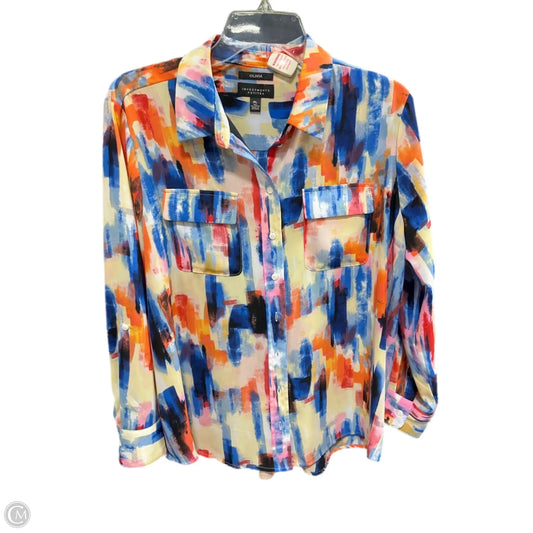 Blouse Long Sleeve By Investments In Multi-colored, Size: Lp