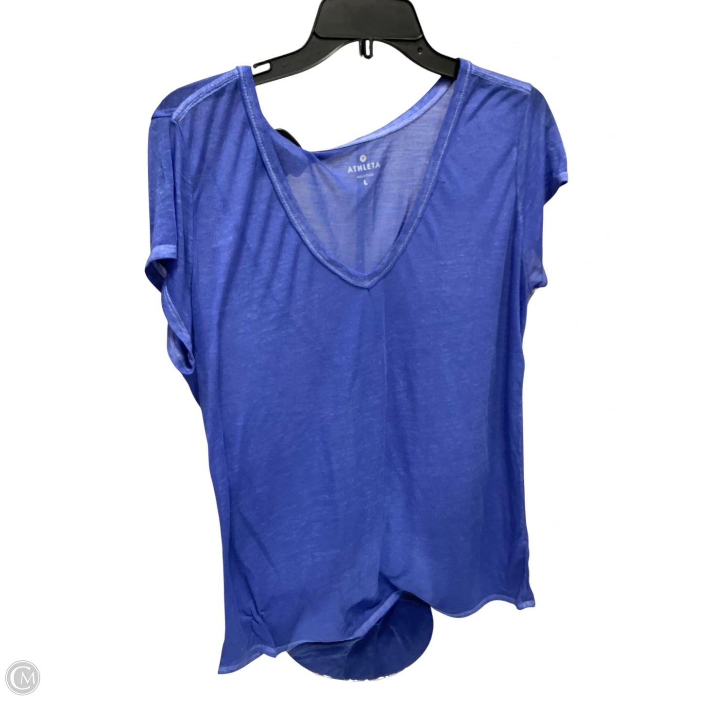 Athletic Top Short Sleeve By Athleta In Blue, Size: L