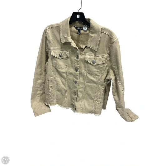 Jacket Denim By Baccini In Tan, Size: L