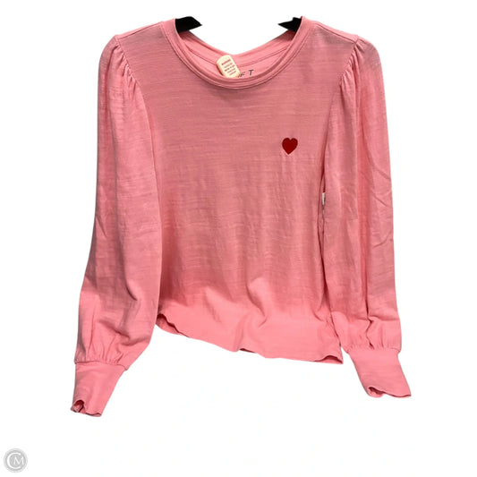 Top Long Sleeve Basic By Loft In Pink, Size: M