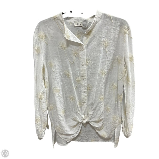 Blouse Long Sleeve By Clothes Mentor In Cream, Size: S