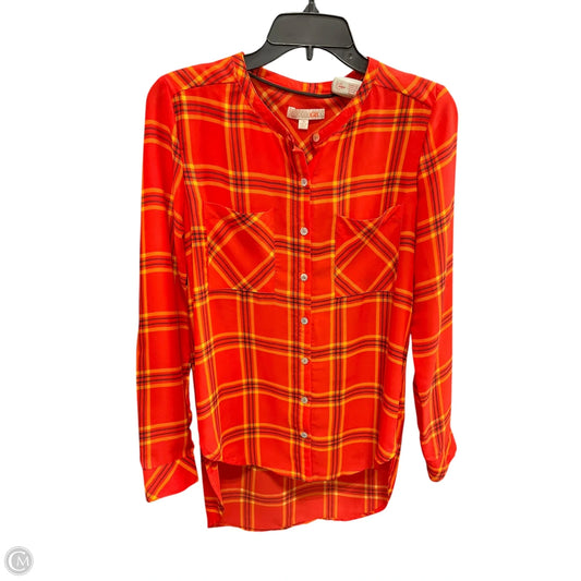 Blouse Long Sleeve By Gianni Bini In Orange, Size: M