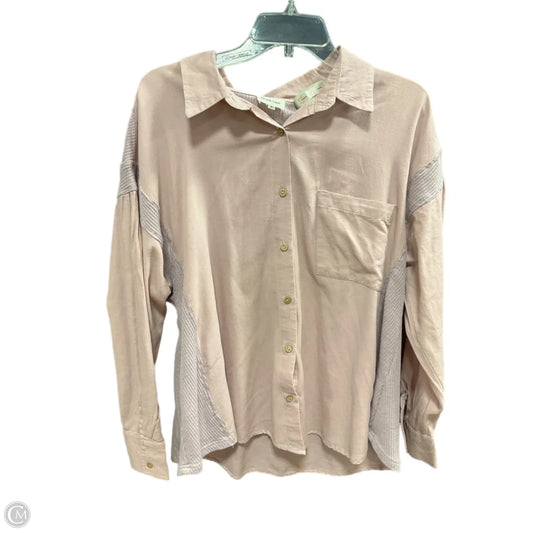 Blouse Long Sleeve By Peach Love Cream California In Purple, Size: M