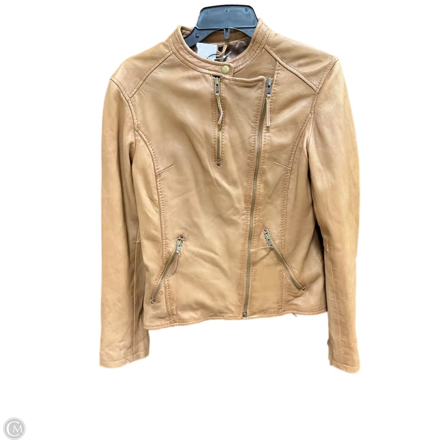 Jacket Leather By Clothes Mentor In Brown, Size: M