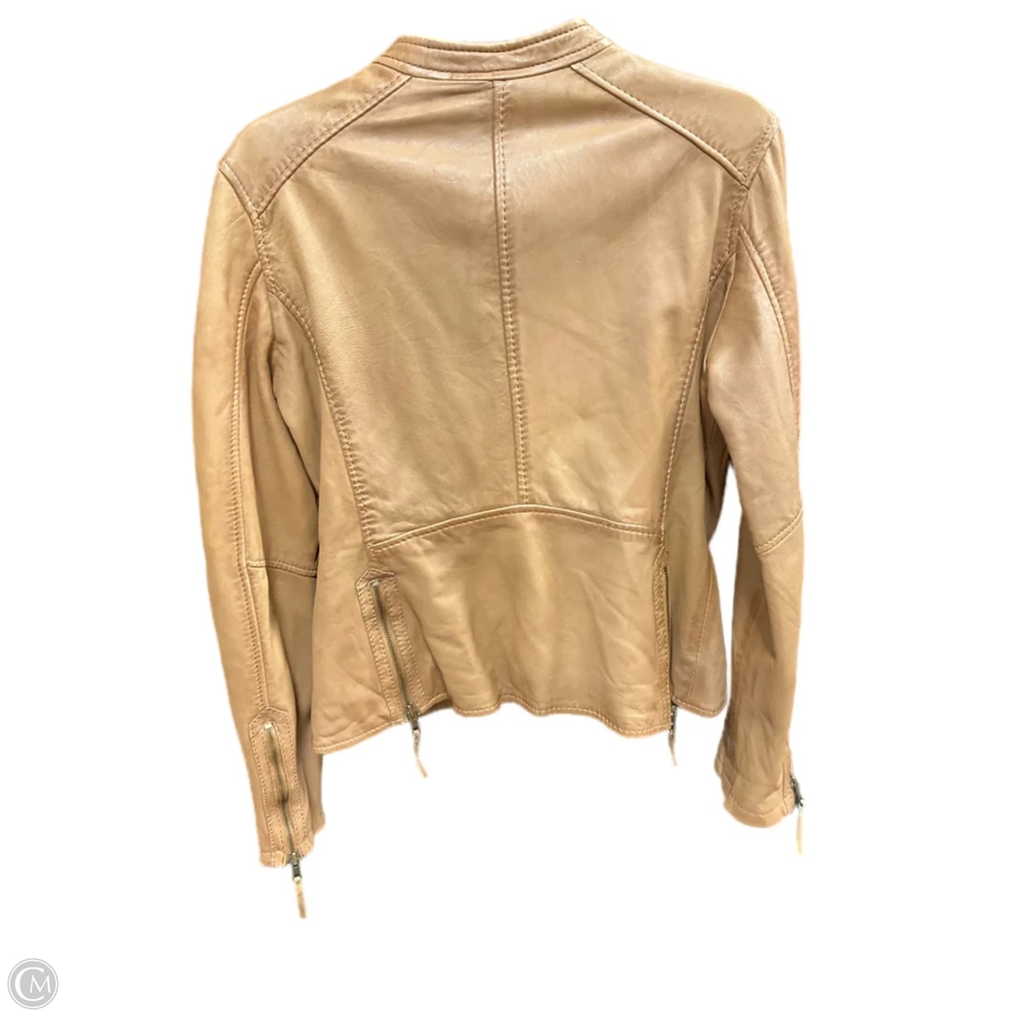 Jacket Leather By Clothes Mentor In Brown, Size: M