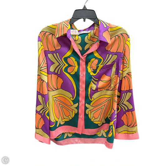 Blouse Long Sleeve By Zara In Multi-colored, Size: L