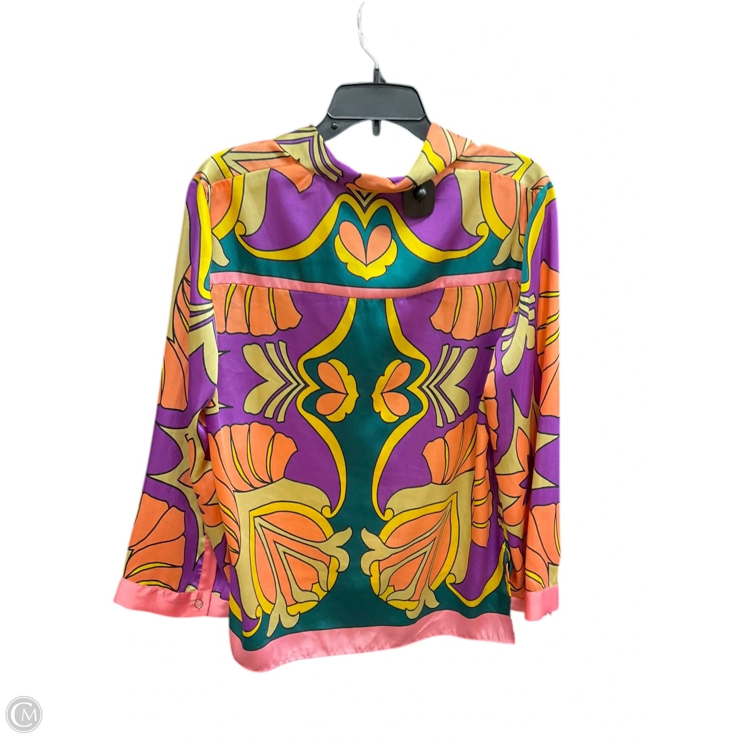 Blouse Long Sleeve By Zara In Multi-colored, Size: L