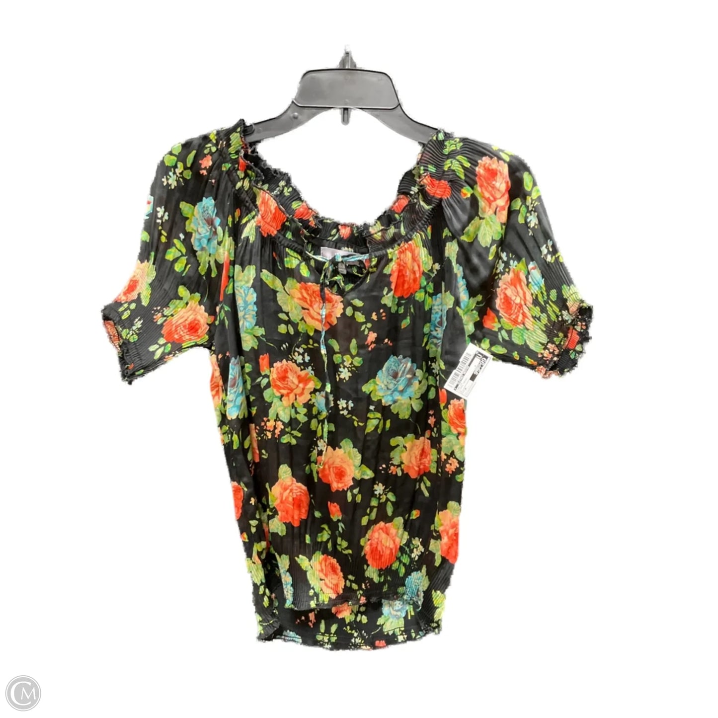 Top Short Sleeve By Clothes Mentor In Floral Print, Size: M