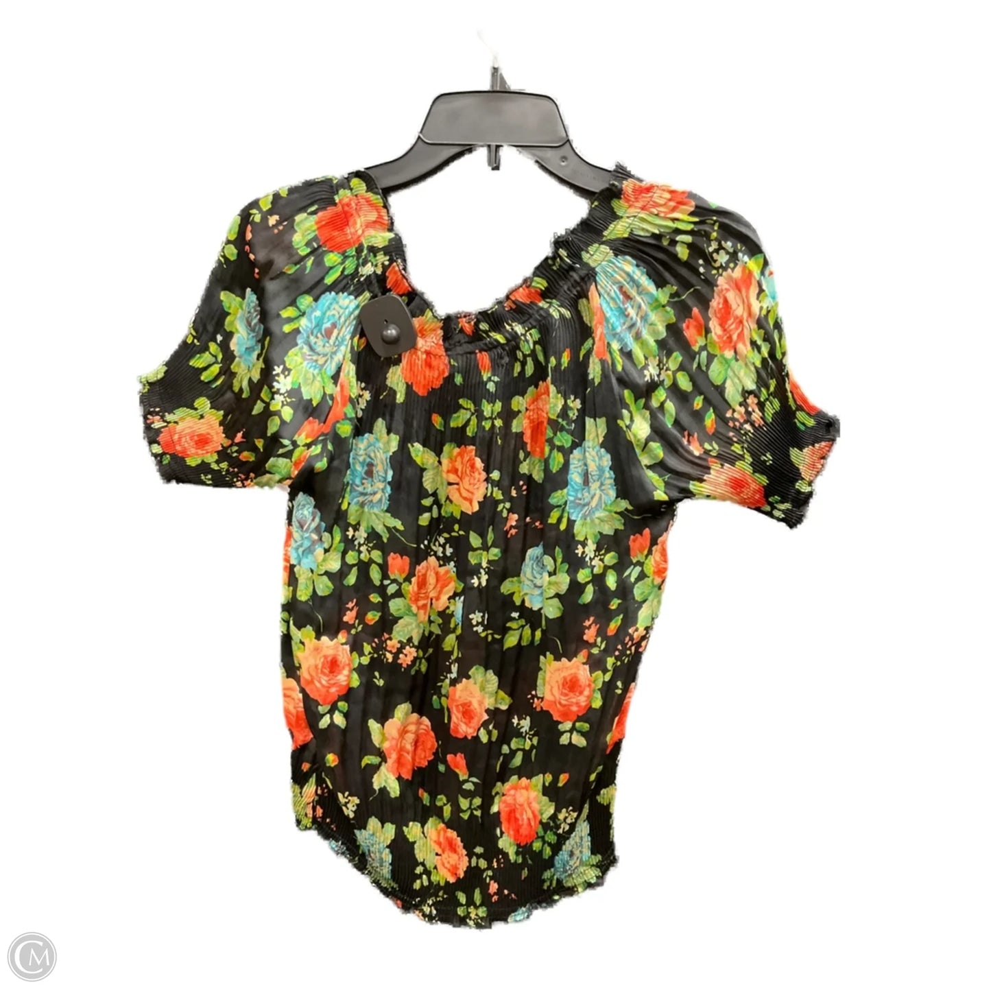 Top Short Sleeve By Clothes Mentor In Floral Print, Size: M
