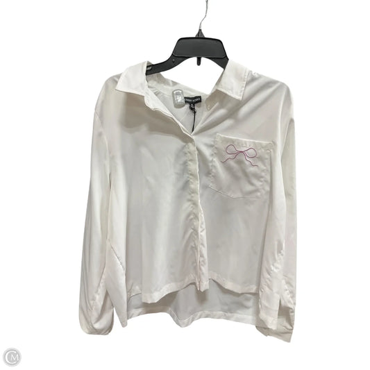 Blouse Long Sleeve By Modern Works In White, Size: Xl