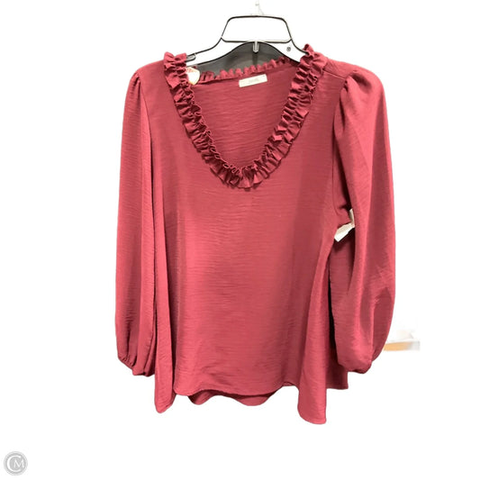 Top Long Sleeve By Jodifl In Red, Size: M