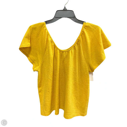 Top Short Sleeve Basic By Banana Republic In Yellow, Size: S