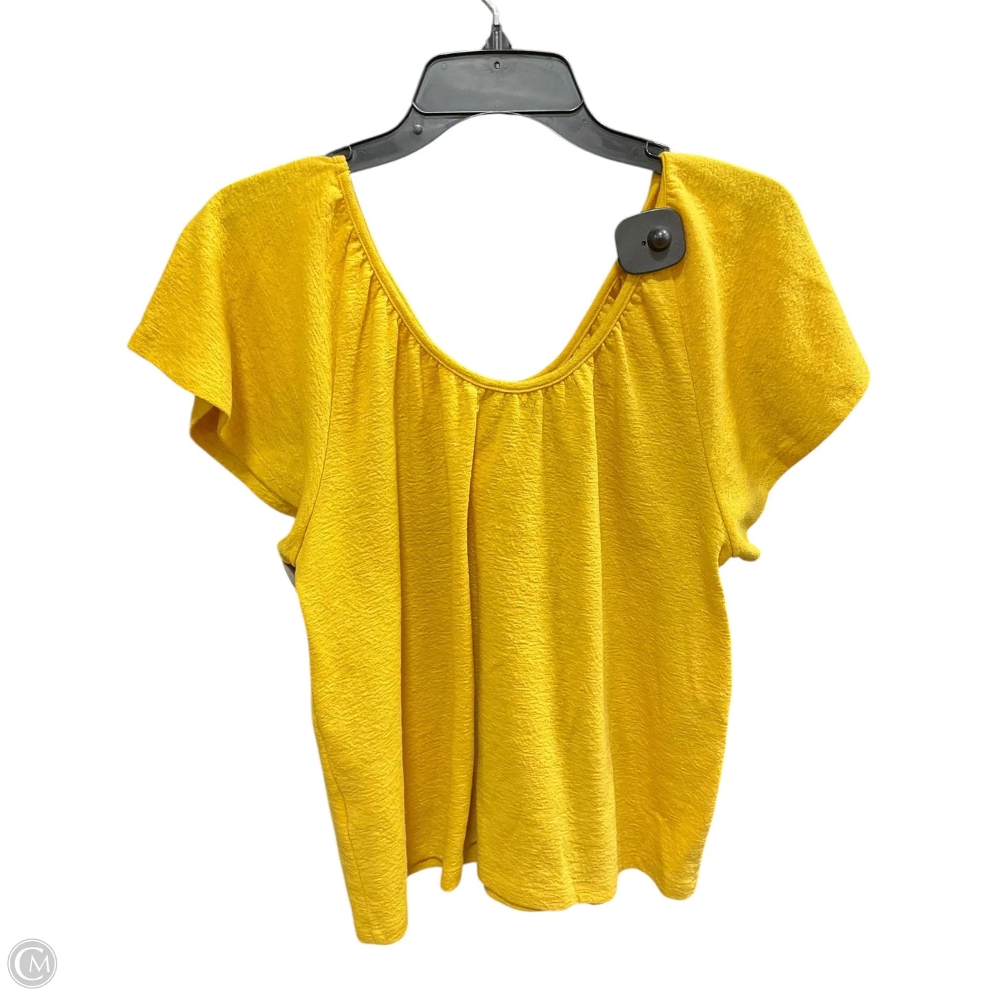 Top Short Sleeve Basic By Banana Republic In Yellow, Size: S