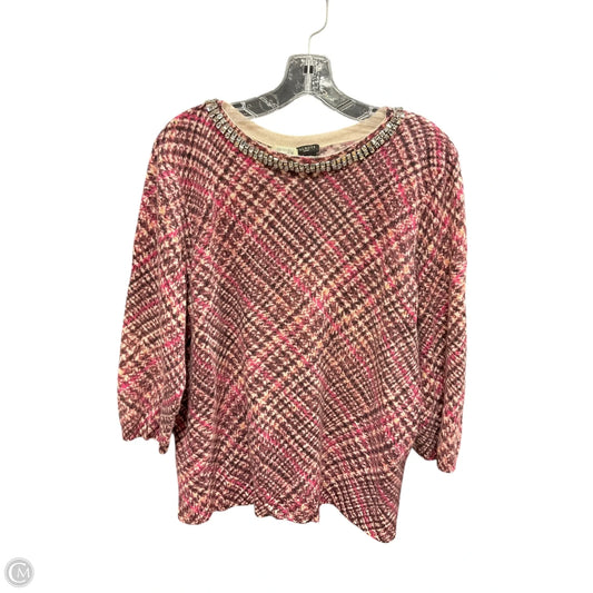 Sweater Short Sleeve By Talbots In Pink, Size: 2x