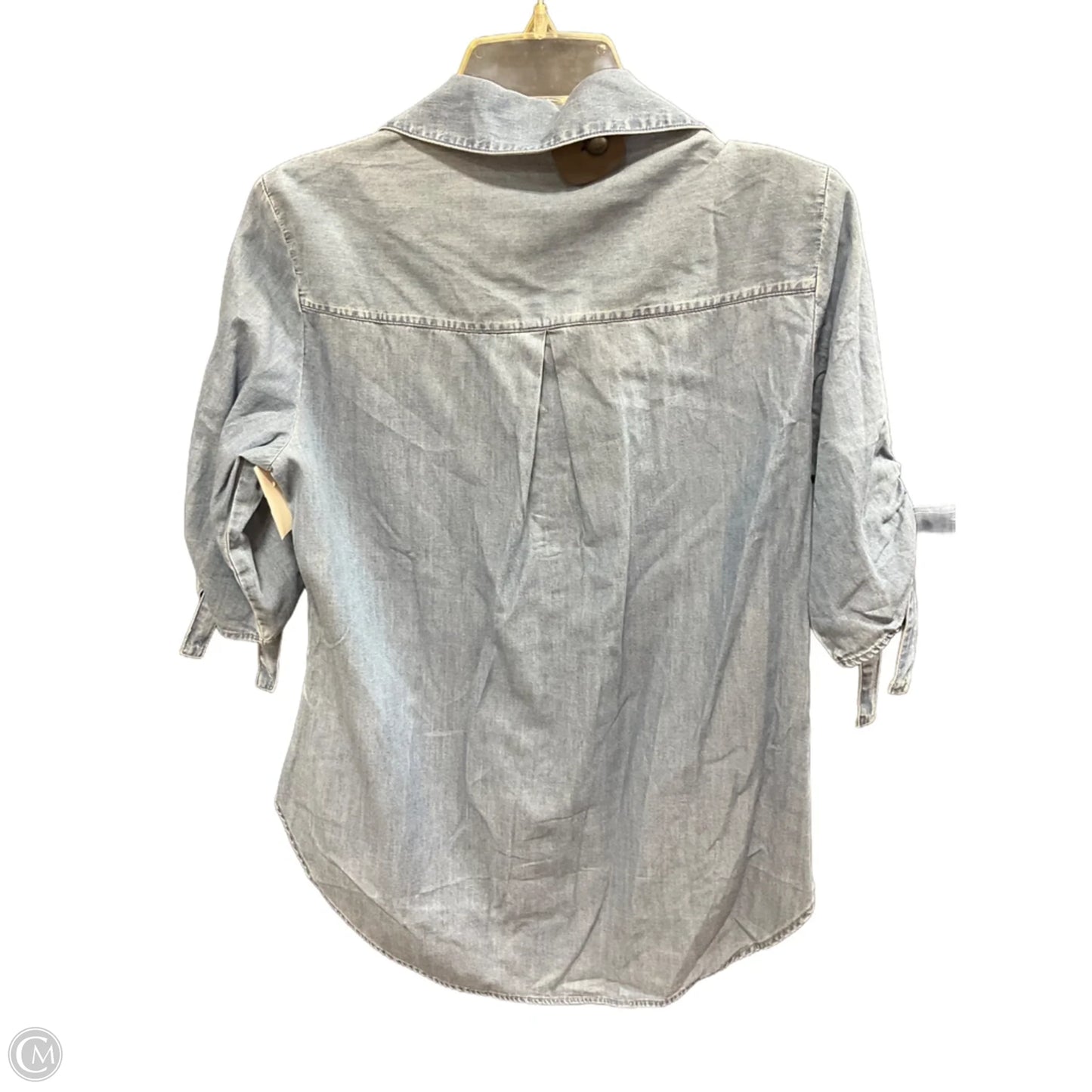 Top 3/4 Sleeve By Express In Blue Denim, Size: S