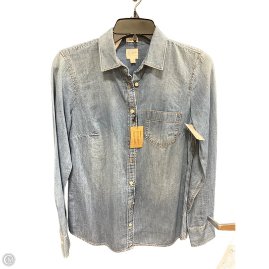 Blouse Long Sleeve By J. Crew In Blue, Size: Xs