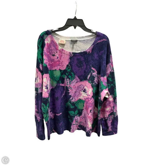 Sweater By Talbots In Floral Print, Size: 2x
