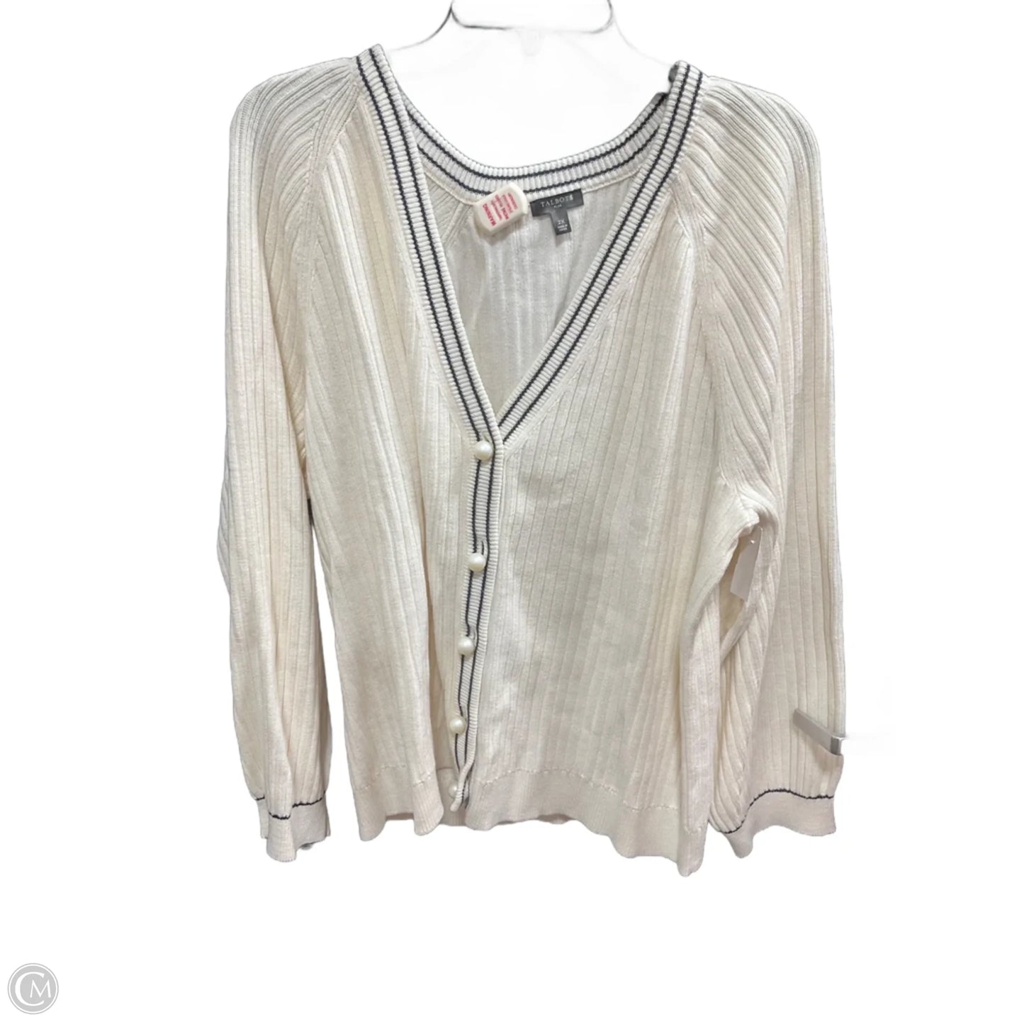 Sweater Cardigan By Talbots In Cream, Size: 2x
